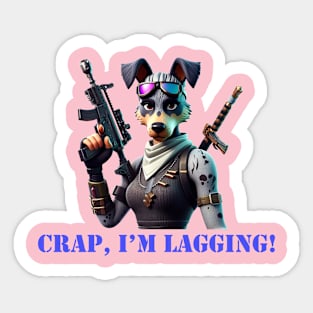 Fortnite inspired female dog Sticker